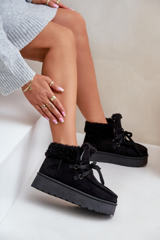 sniego batai  su platforma su kailiuku Typu Branek Juodos spalvos Ciabellae