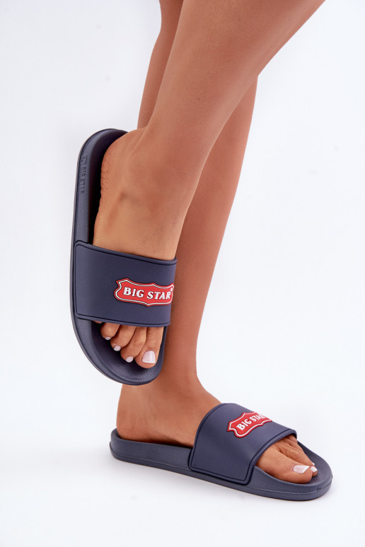 Moteriškos šlepetės Big Star OO274039 tamsiai mėlynos spalvos