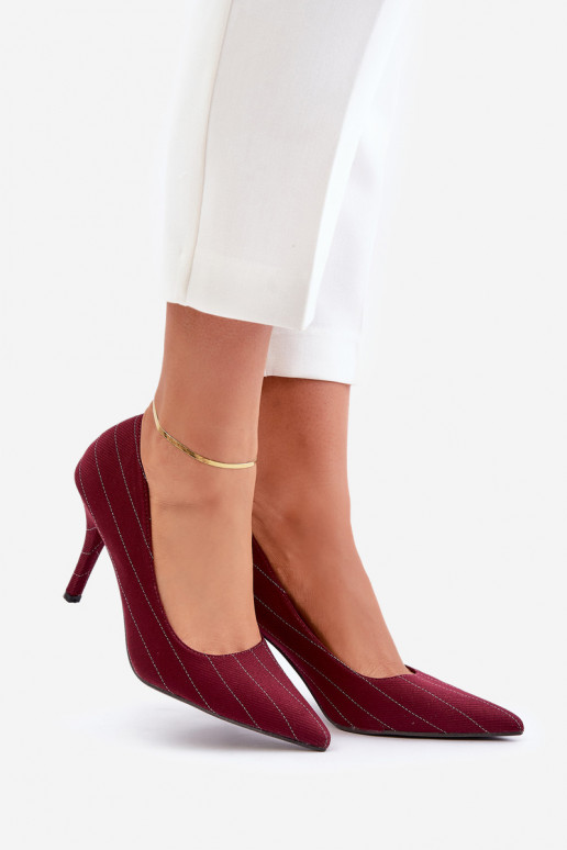  aukštakulniai bateliai  su dryžiais bordo spalvos Tifidra