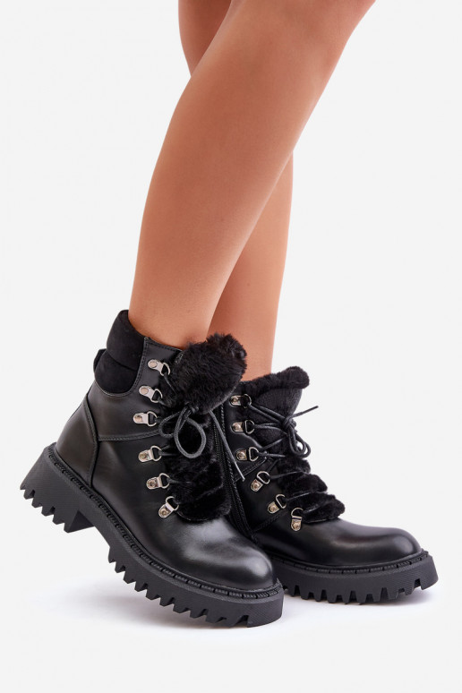 pašiltinti Aulinukai batai  iš eko odos Juodos spalvos Willatta