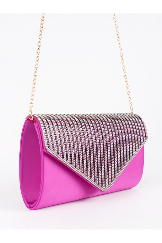 violetinė rankinė voko tipo ozdobiona kryształkami