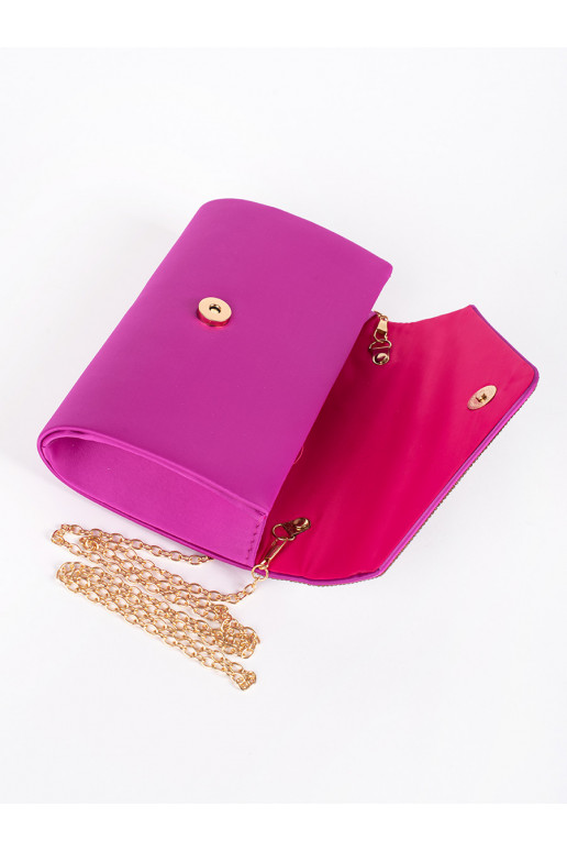 violetinė rankinė voko tipo ozdobiona kryształkami