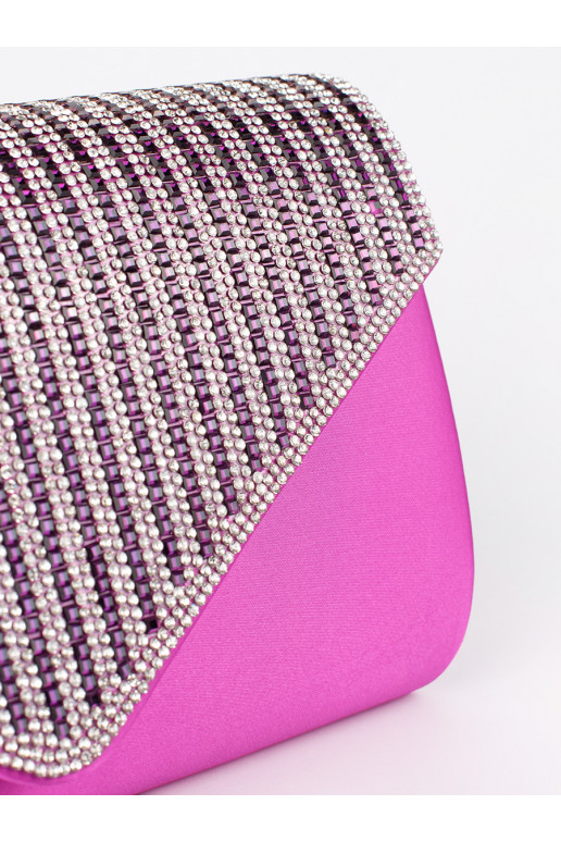 violetinė rankinė voko tipo ozdobiona kryształkami