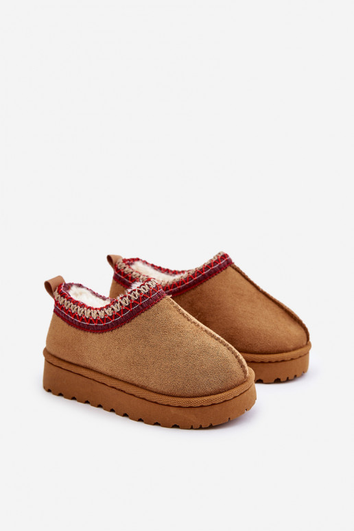 sniego batai Aulinukai Vaikiški su platforma pašiltinti su kailiuku viduje rudos spalvos Vilabria