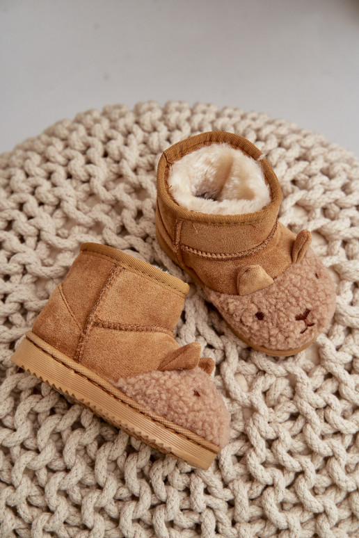 Šilti vaikiški sniego batai Lamy rudos spalvos Esandira