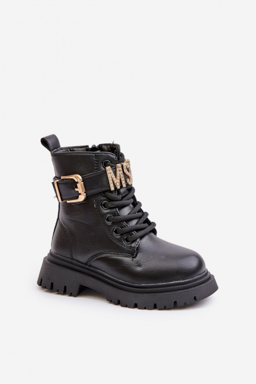 Aulinukai Vaikiški Eko   pašiltinti su dekoruotais kulnais Juodos spalvos Gilian