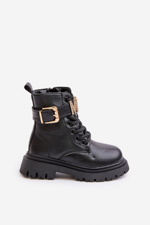 Aulinukai Vaikiški Eko   pašiltinti su dekoruotais kulnais Juodos spalvos Gilian