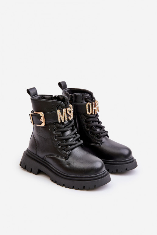 Aulinukai Vaikiški Eko   pašiltinti su dekoruotais kulnais Juodos spalvos Gilian