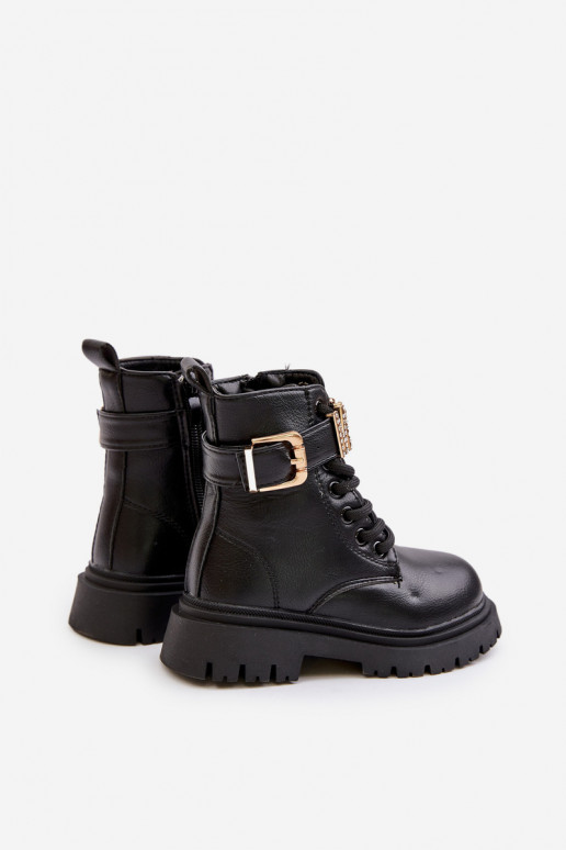 Aulinukai Vaikiški Eko   pašiltinti su dekoruotais kulnais Juodos spalvos Gilian