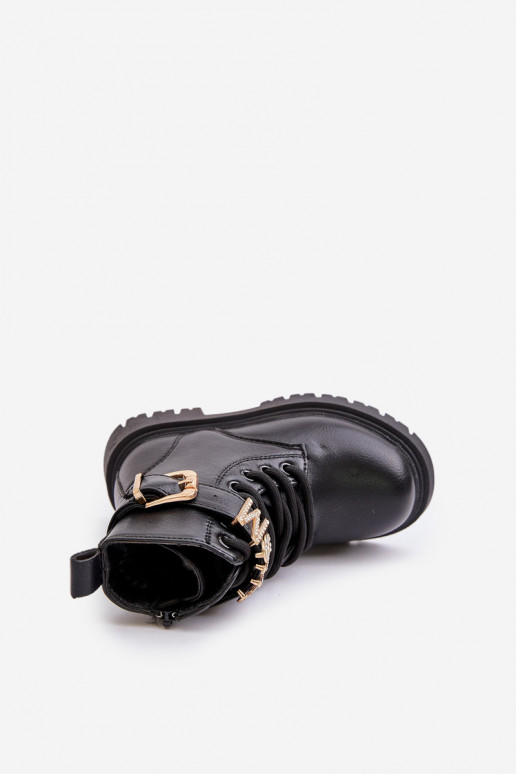 Aulinukai Vaikiški Eko   pašiltinti su dekoruotais kulnais Juodos spalvos Gilian