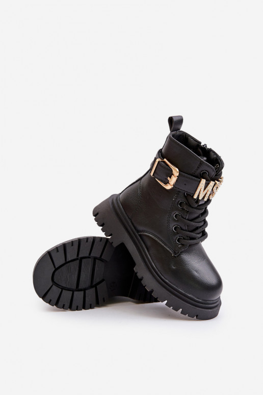 Aulinukai Vaikiški Eko   pašiltinti su dekoruotais kulnais Juodos spalvos Gilian