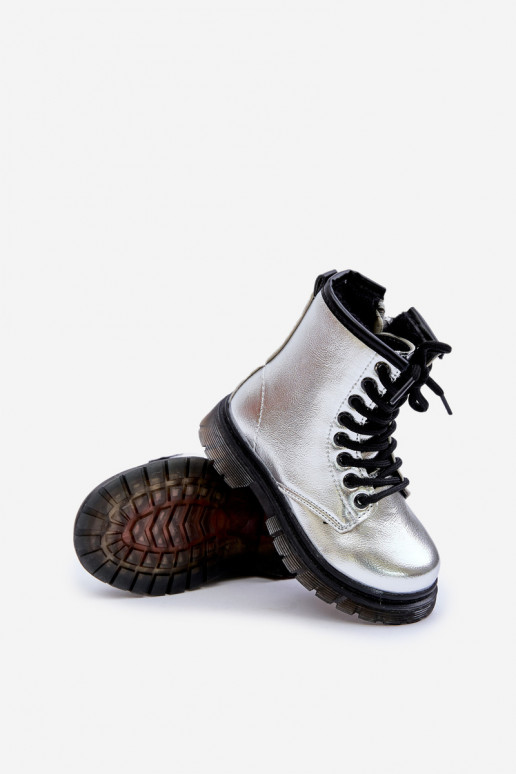 pašiltinti Aulinukai Vaikiški su lako efektu  sidabro spalvos Novita pašiltinti Aulinukai Vaikiški su lako efektu  sidabro spalvos Novita