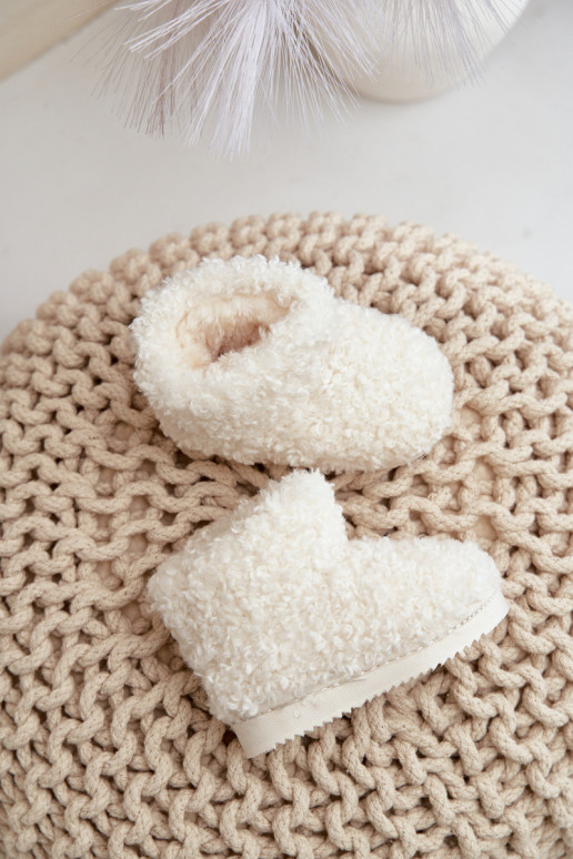 Aulinukai sniego batai Vaikiški su kailiuku Typu Baranek dramblio kaulo spalvos Mevael