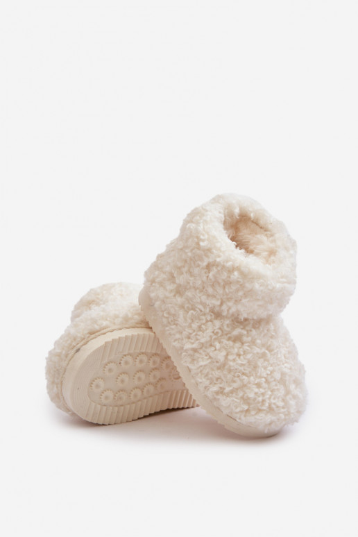 Aulinukai sniego batai Vaikiški su kailiuku Typu Baranek dramblio kaulo spalvos Mevael