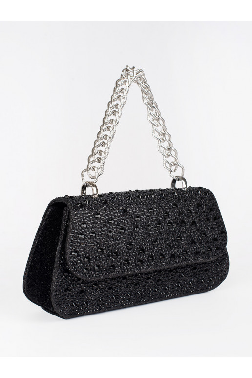 juoda rankinė cekiny ze srebrną rączką