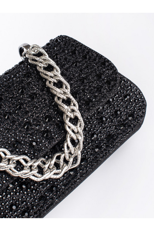 juoda rankinė cekiny ze srebrną rączką