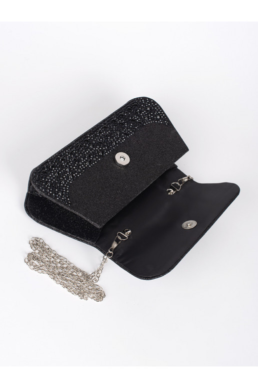 juoda rankinė cekiny ze srebrną rączką