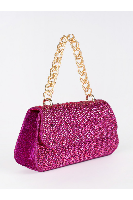 violetinė rankinė cekiny ze złotą rączką