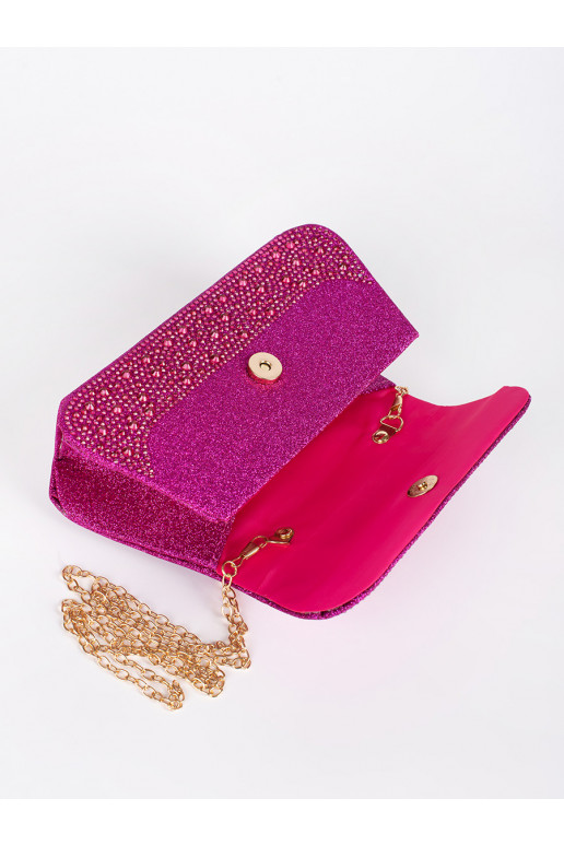 violetinė rankinė cekiny ze złotą rączką