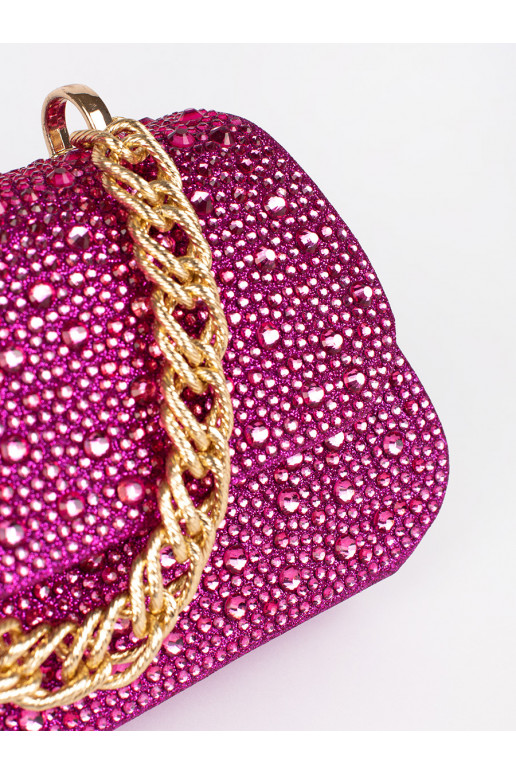 violetinė rankinė cekiny ze złotą rączką