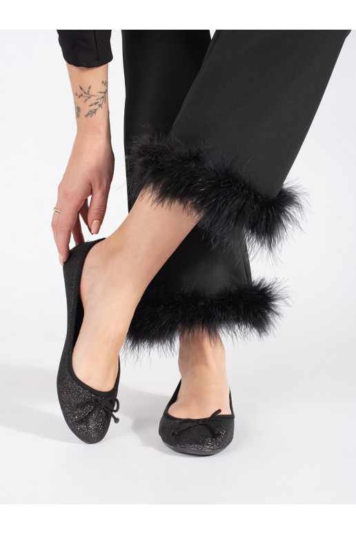 Juodos spalvos  balerinos su bantuku