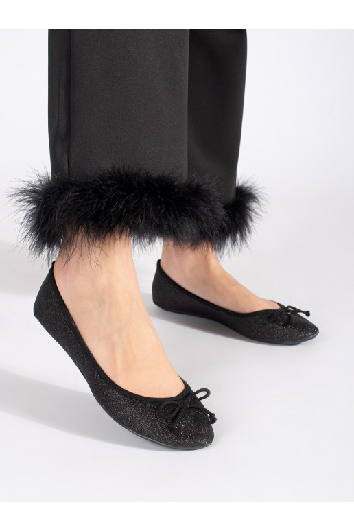 Juodos spalvos  balerinos su bantuku