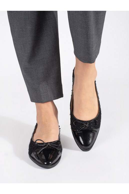 Juodos spalvos  balerinos su bantuku