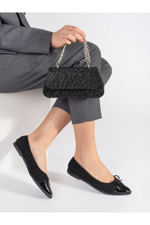 Juodos spalvos  balerinos su bantuku