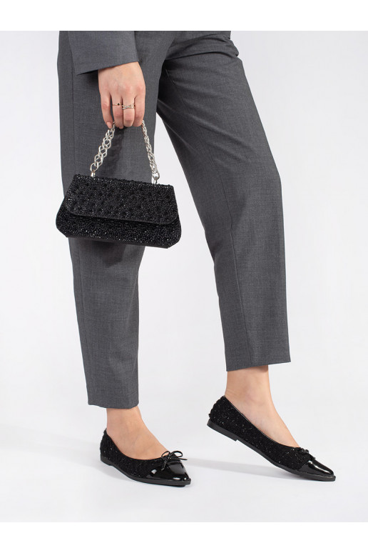 Juodos spalvos  balerinos su bantuku