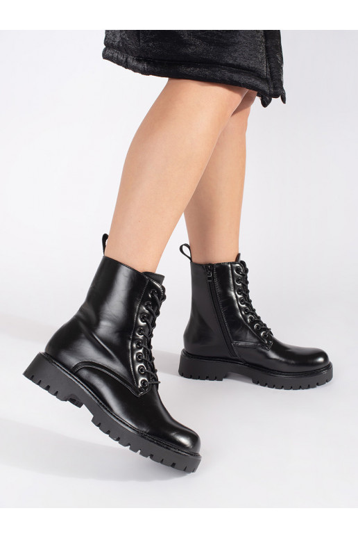 Juodos spalvos batai auliniai batai  su raištukais