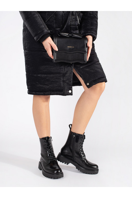 Juodos spalvos batai auliniai batai  su raištukais