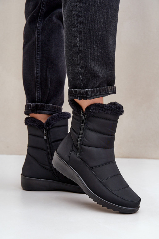 sniego batai   su kailiuku Juodos spalvos Fiorittia