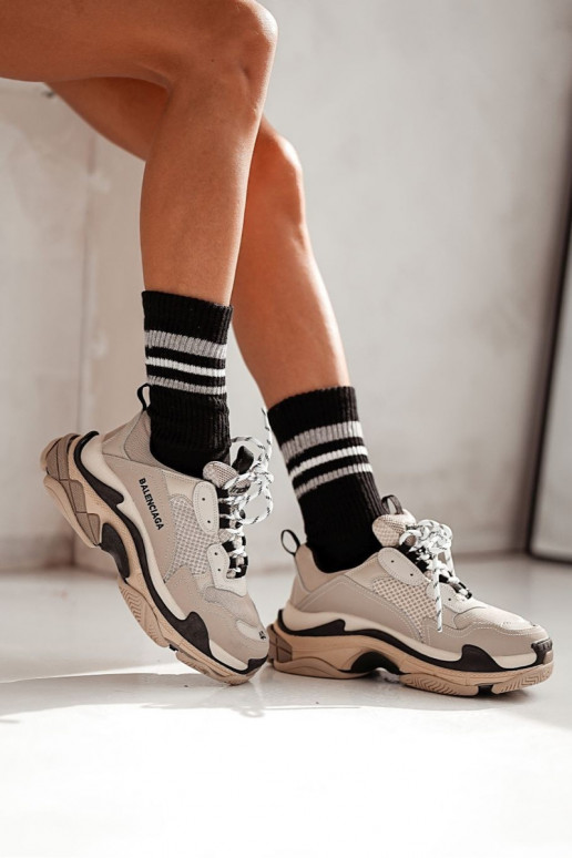 Dryžuoti batai Skarpety  su dryžiais be atnaro Juodos spalvos