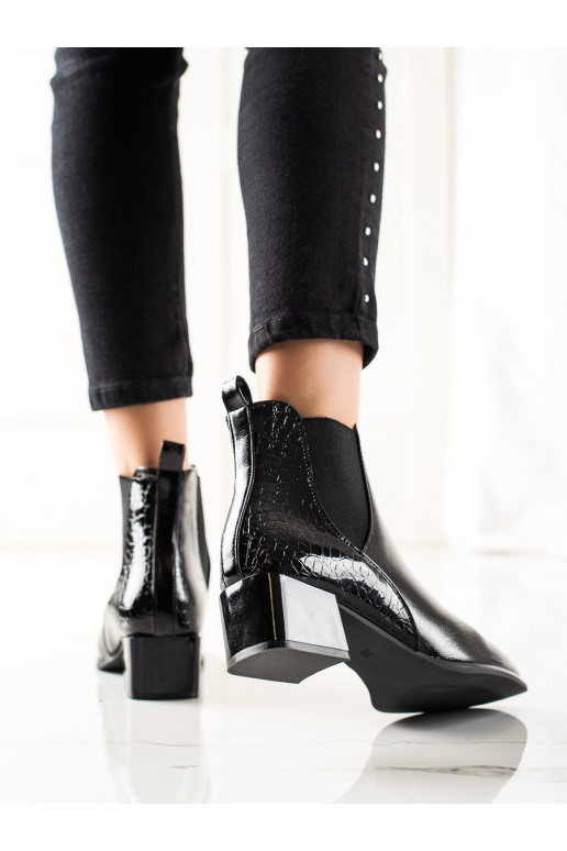 Elegantiško stiliaus Moteriški batai Shelovet juodos spalvos
