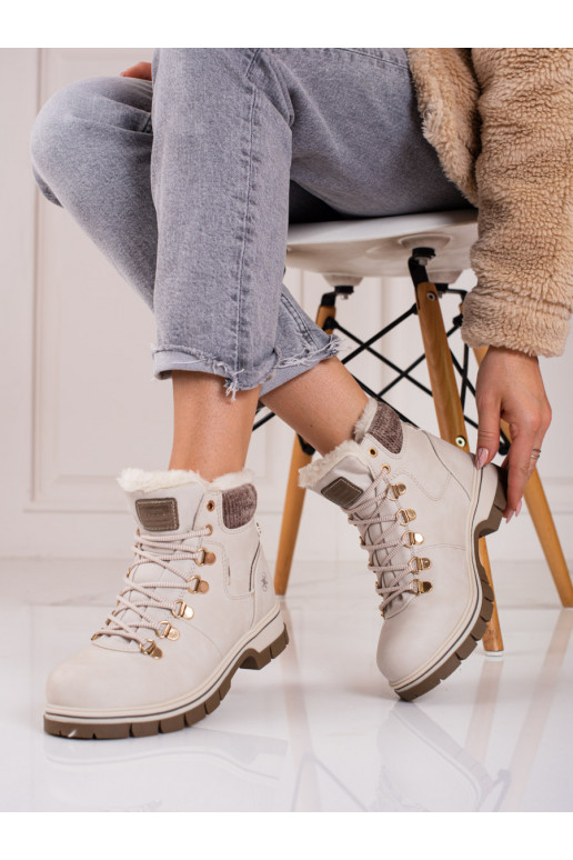 smėlio spalvos Aulinukai iš eko odos