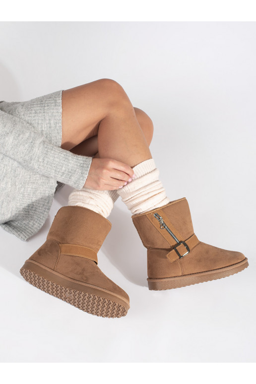 smėlio spalvos Moteriški sniego batai  i zamkiem