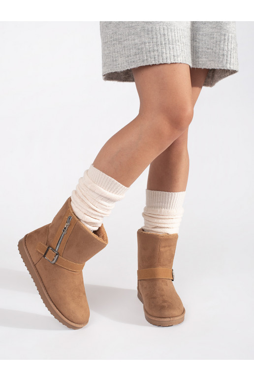 smėlio spalvos Moteriški sniego batai  i zamkiem