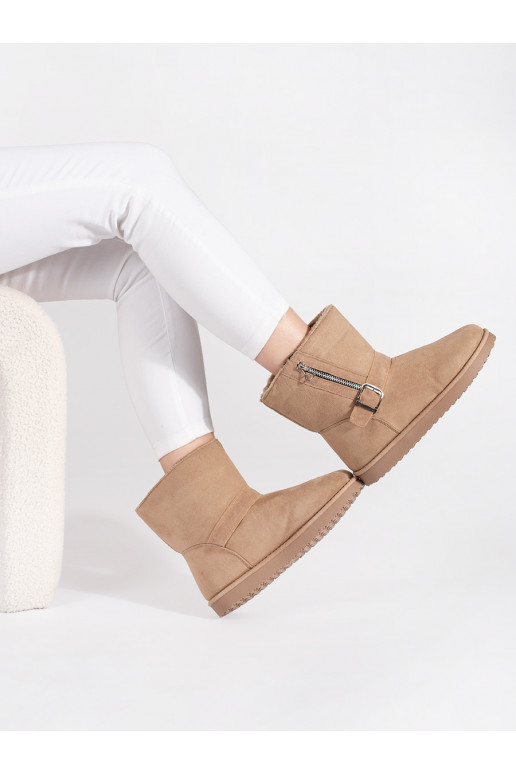 dramblio kaulo spalvos Moteriški sniego batai  i zamkiem dramblio kaulo spalvos Moteriški sniego batai  i zamkiem