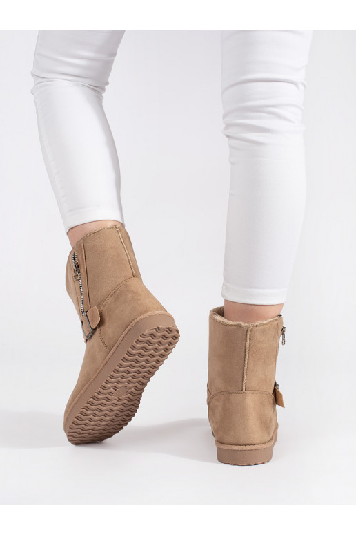 dramblio kaulo spalvos Moteriški sniego batai  i zamkiem dramblio kaulo spalvos Moteriški sniego batai  i zamkiem