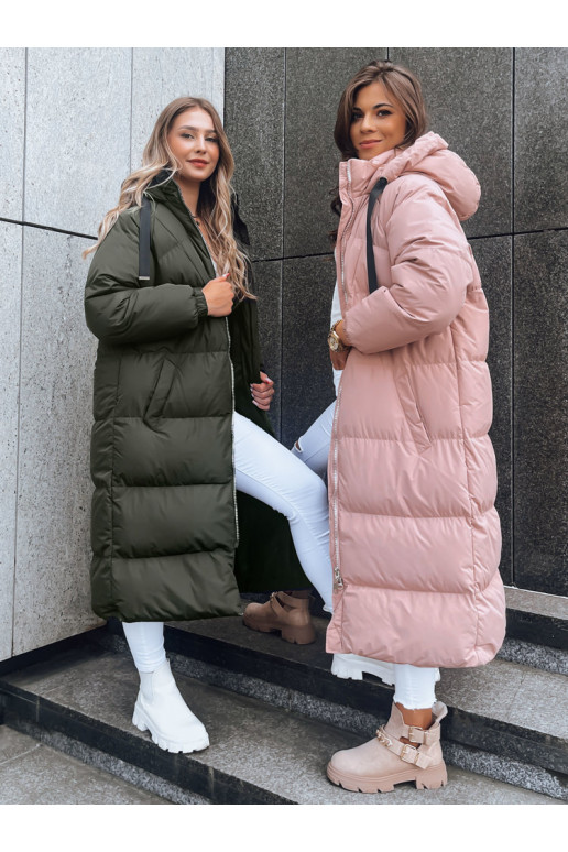 COZYSEASON moteriška žieminė striukė tamsiai žalios spalvos