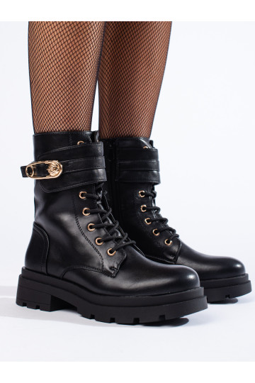 auliniai batai moteriški batai juodos spalvos iš eko odos 2