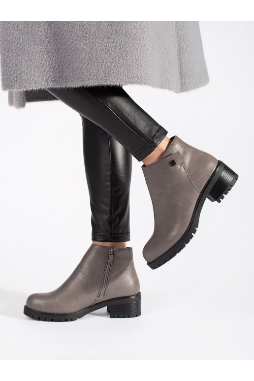 pilkos spalvos batai z imitacji skóry