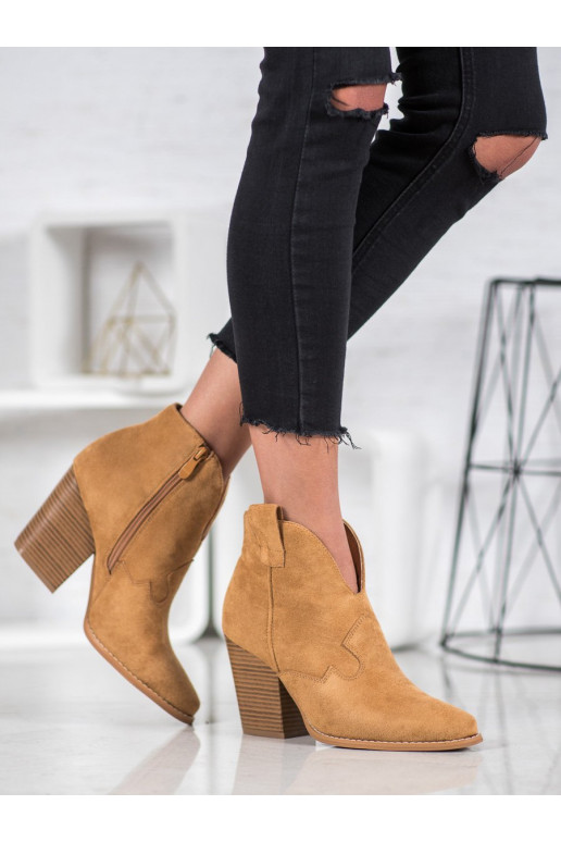 zomšiniai Kaubojiško stiliaus aulinukai su kulniukais zomšiniai Kaubojiško stiliaus aulinukai su kulniukais