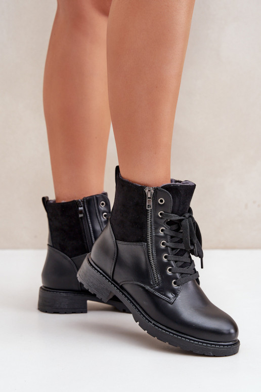 pašiltinti Aulinukai su plačiais kulniukais Eko   Juodos spalvos Naoise