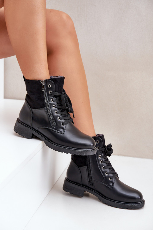 pašiltinti Aulinukai su plačiais kulniukais Eko   Juodos spalvos Naoise