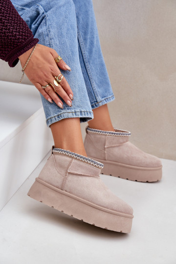 sniego batai su platforma  Haftem dramblio kaulo spalvos Heslania