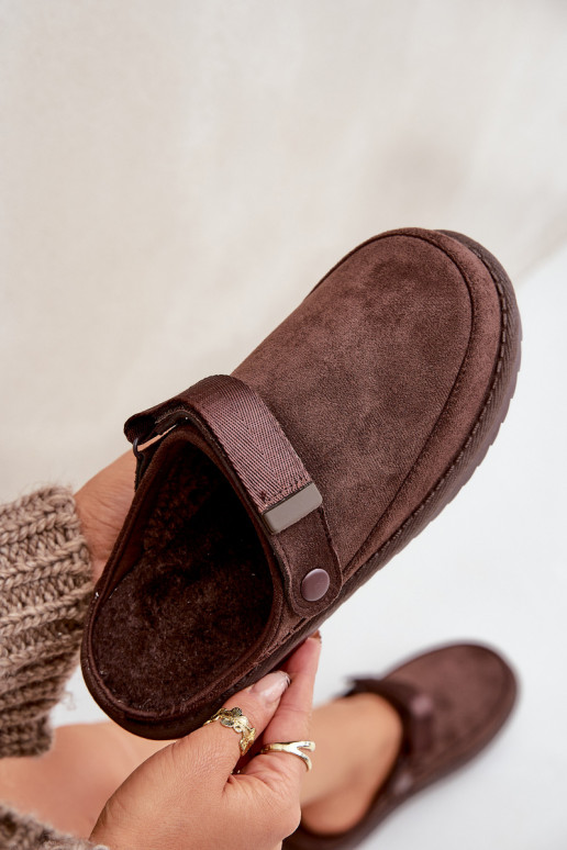 pašiltinti Šlepetės  su platforma Czekoladowe Neliel