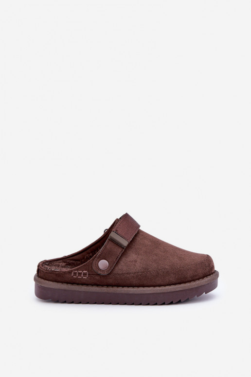 pašiltinti Šlepetės  su platforma Czekoladowe Neliel