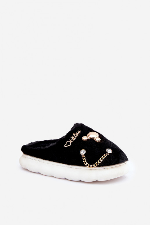  Šlepetės Z Przypinkami Juodos spalvos Ivelfedi