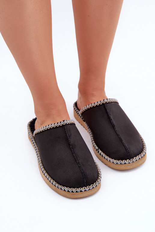 batai naminės Šlepetės Z Haftem  Inblu EY000028 Juodos spalvos